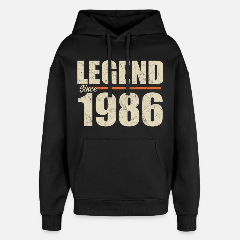 Anniversaire 1986 | Légende depuis 1986 - Sweat à capuche unisexe Stanley/Stella Oversized - noir