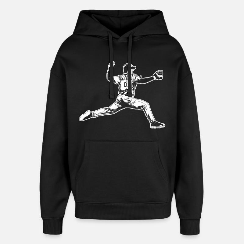 Lanceur de baseball - Sweat à capuche unisexe Stanley/Stella Oversized - noir