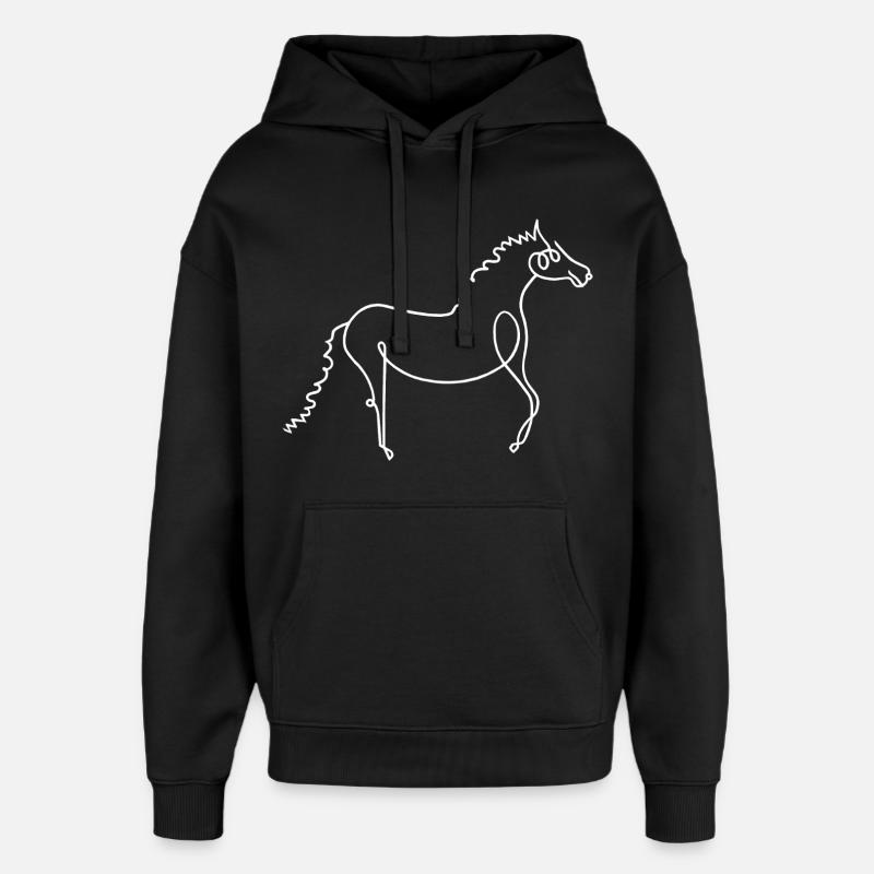 Cheval - Sweat à capuche unisexe Stanley/Stella Oversized - noir