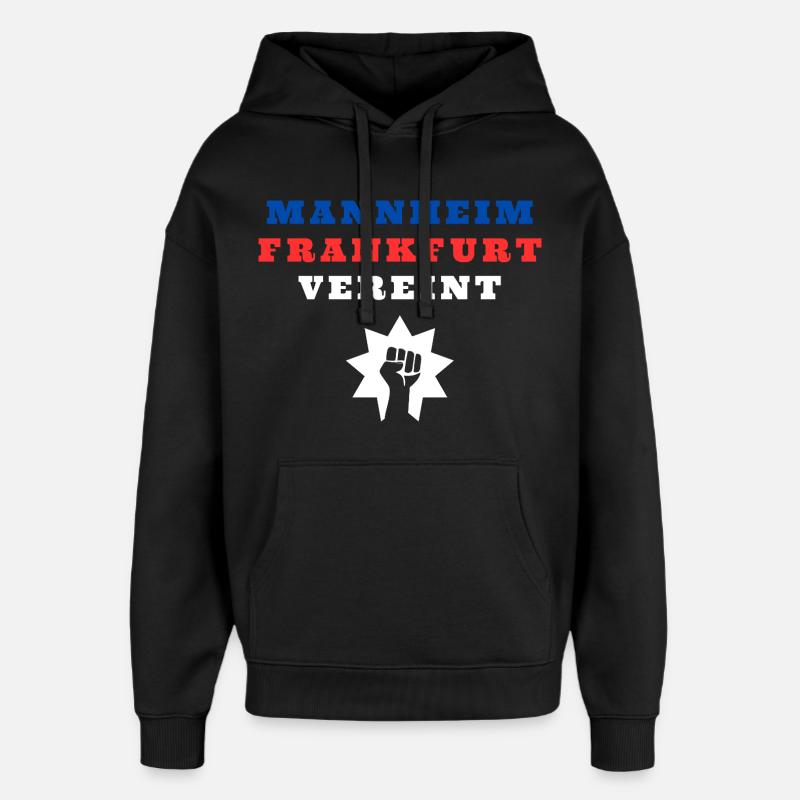 Mannheim et Francfort réunies - Sweat à capuche unisexe Stanley/Stella Oversized - noir