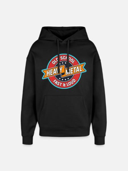 Old School Heavy Metal Badge - Oversized Unisex Hoodie by Stanley/Stella - black