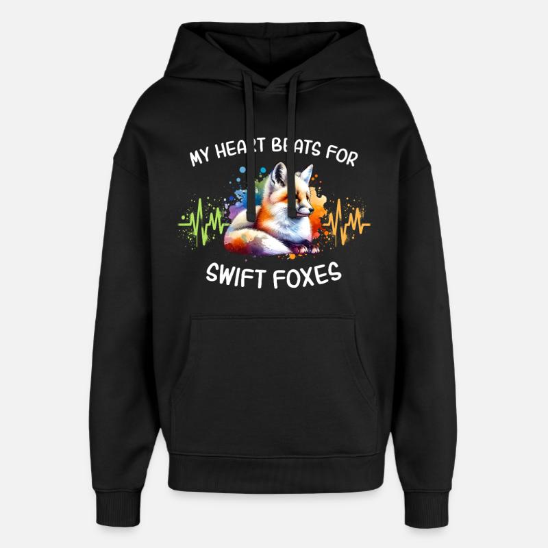 Swiftfuchs Herzlinie - Oversized Unisex Hoodie von Stanley/Stella - Schwarz
