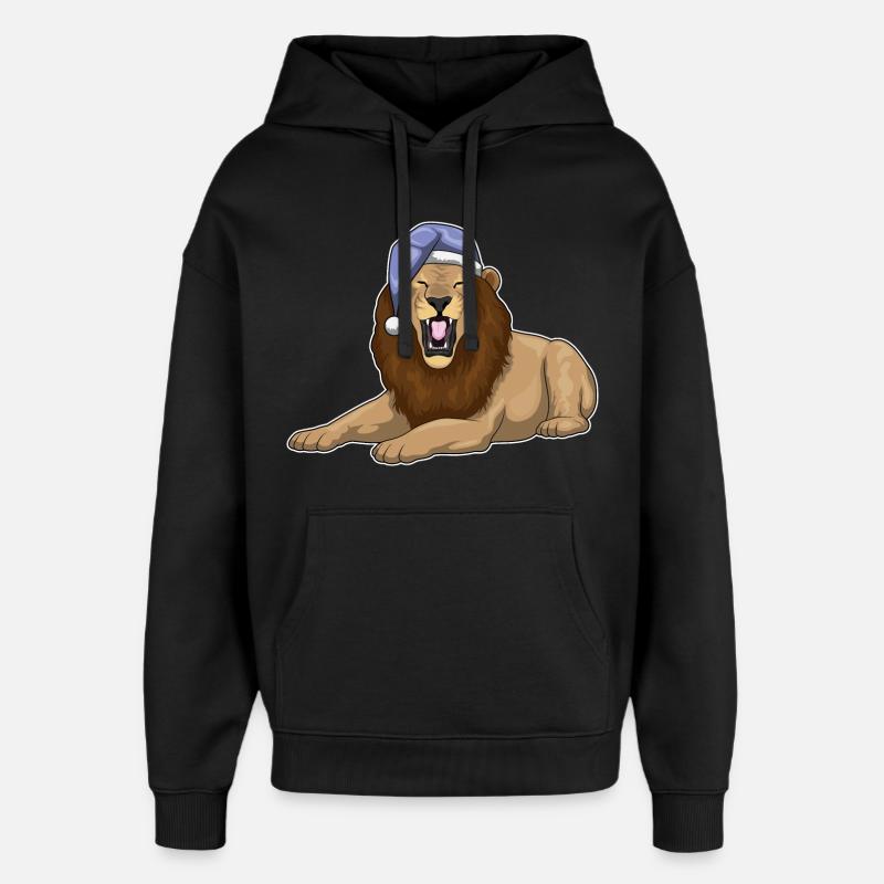 Leo Sleep Nightcap - Sweat à capuche unisexe Stanley/Stella Oversized - noir