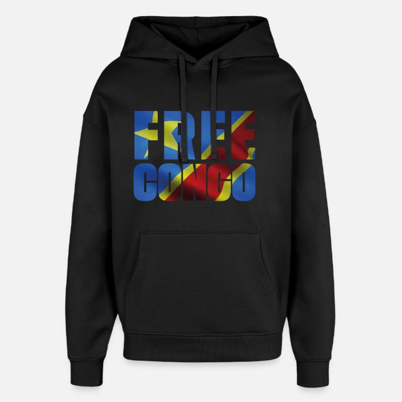 FREE CONGO - Sweat à capuche unisexe Stanley/Stella Oversized - noir