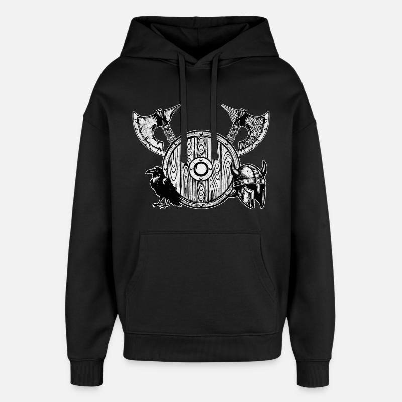 Nordic Axt und Schild - Oversized Unisex Hoodie von Stanley/Stella - Schwarz