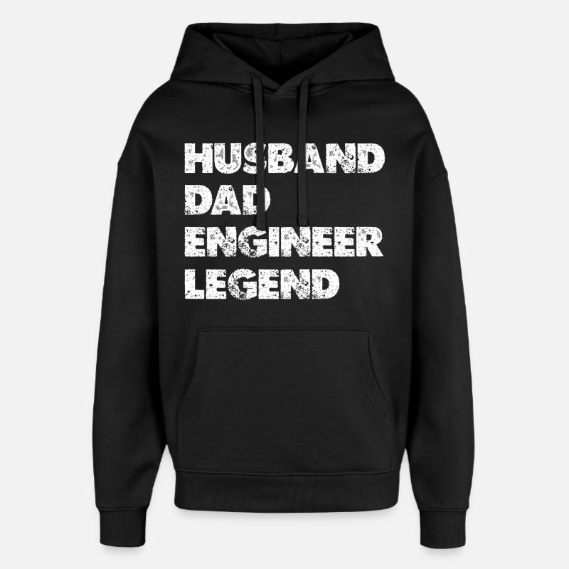 Mari Père Ingénieur Légende - Sweat à capuche unisexe Stanley/Stella Oversized - noir