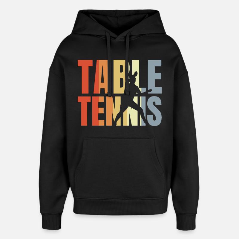 Ping-pong - Sweat à capuche unisexe Stanley/Stella Oversized - noir