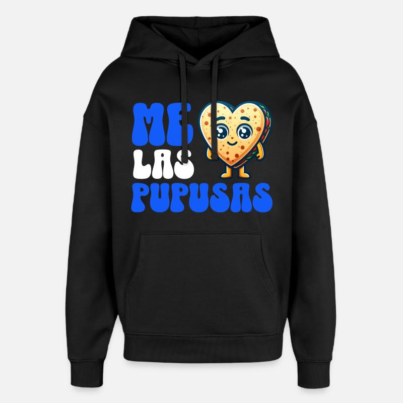 Cœur de Pupusa - Sweat à capuche unisexe Stanley/Stella Oversized - noir