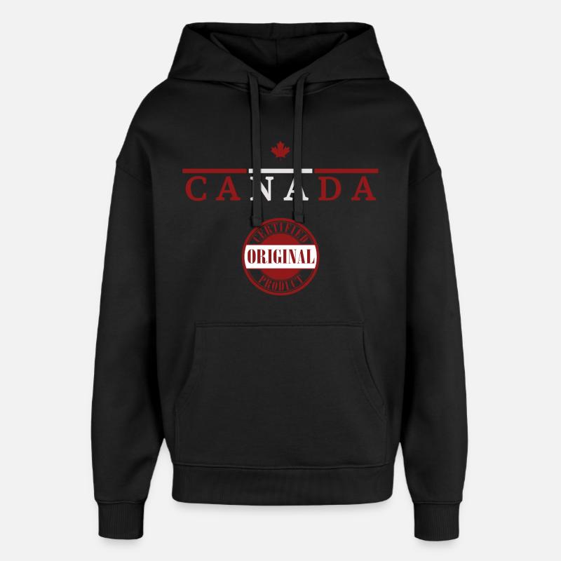 Drapeau canadien, fierté canadienne - Sweat à capuche unisexe Stanley/Stella Oversized - noir