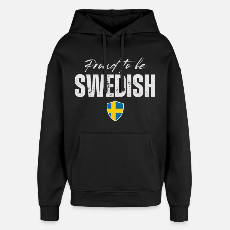 Fier Suédois, fabriqué en Suède - Sweat à capuche unisexe Stanley/Stella Oversized - noir