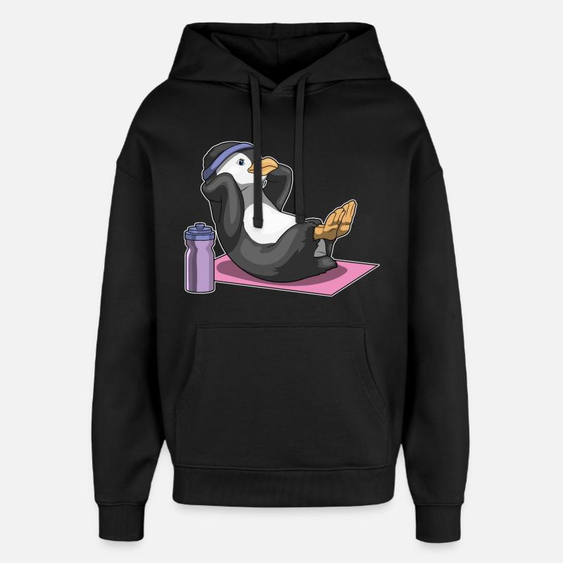Penguin Abdomen Training Bodybuilding - Sweat à capuche unisexe Stanley/Stella Oversized - noir