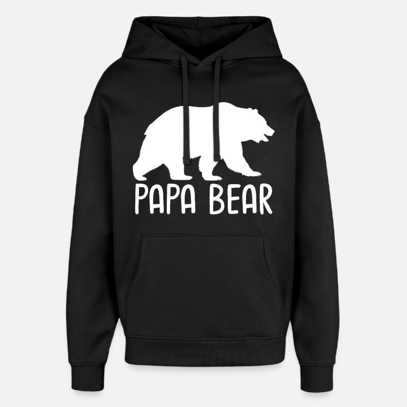 Papa Ours - Sweat à capuche unisexe Stanley/Stella Oversized - noir
