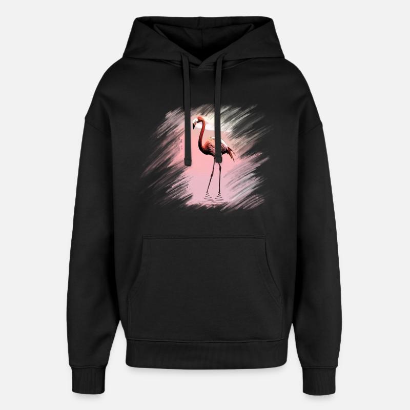 Flamingo - Oversized Unisex Hoodie von Stanley/Stella - Schwarz
