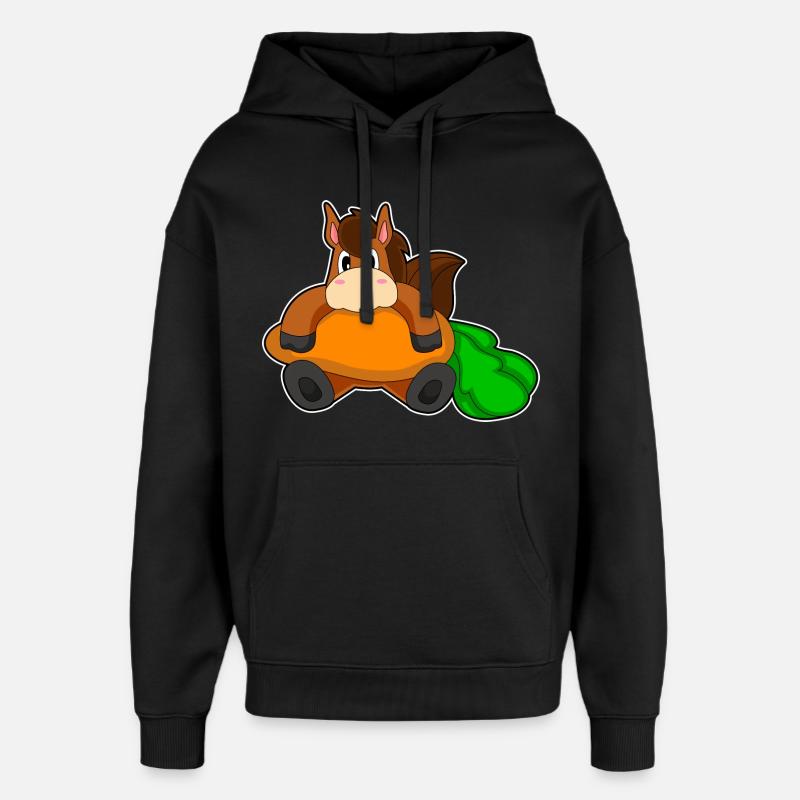 Cheval Carotte - Sweat à capuche unisexe Stanley/Stella Oversized - noir
