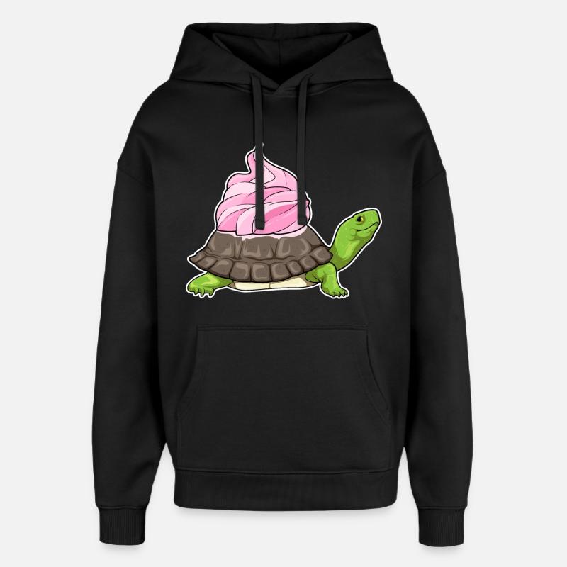 Turtle Frosting - Oversized Unisex Hoodie by Stanley/Stella - black