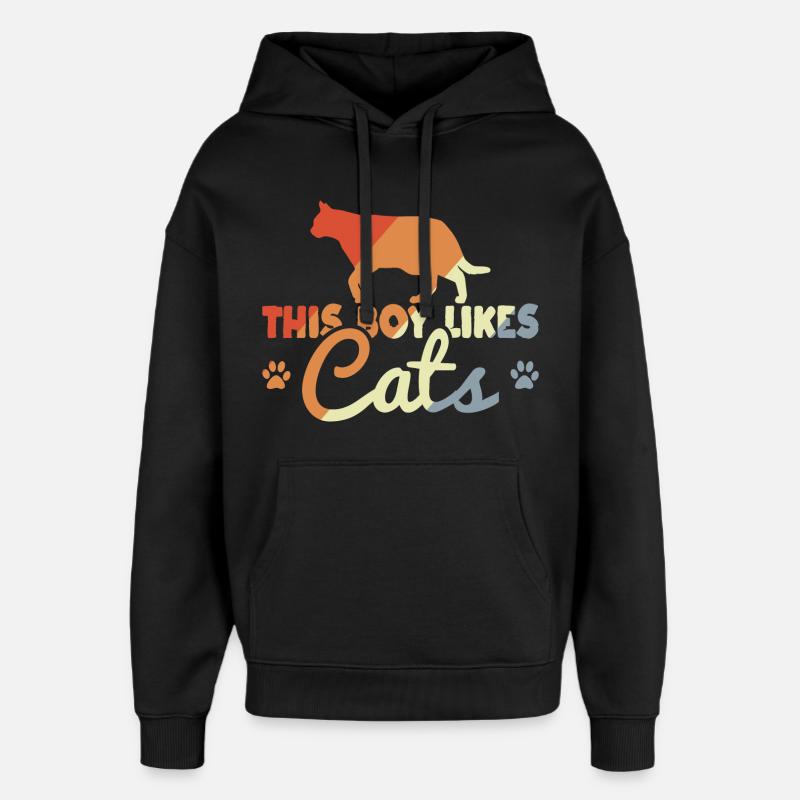 Chaton - Sweat à capuche unisexe Stanley/Stella Oversized - noir