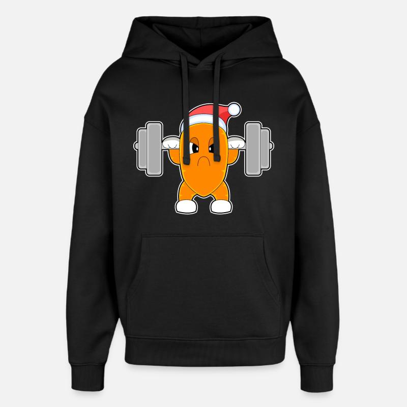 Carotte Noël Musculation - Sweat à capuche unisexe Stanley/Stella Oversized - noir
