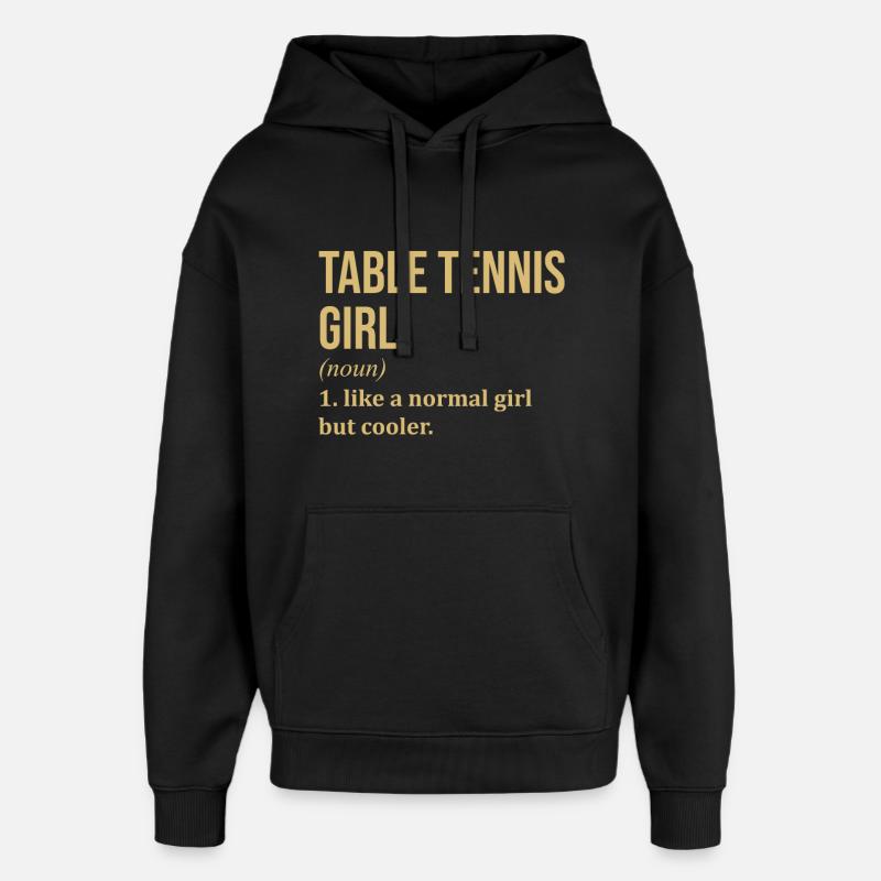 Ping-pong - Sweat à capuche unisexe Stanley/Stella Oversized - noir