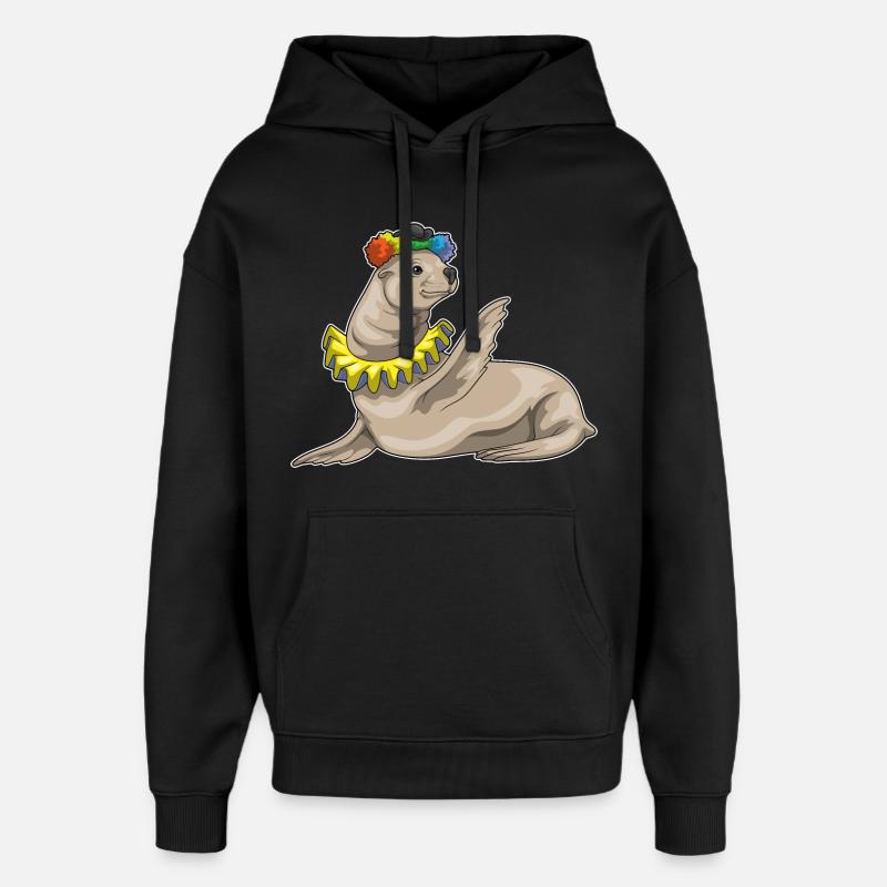 Clown du phoque - Sweat à capuche unisexe Stanley/Stella Oversized - noir
