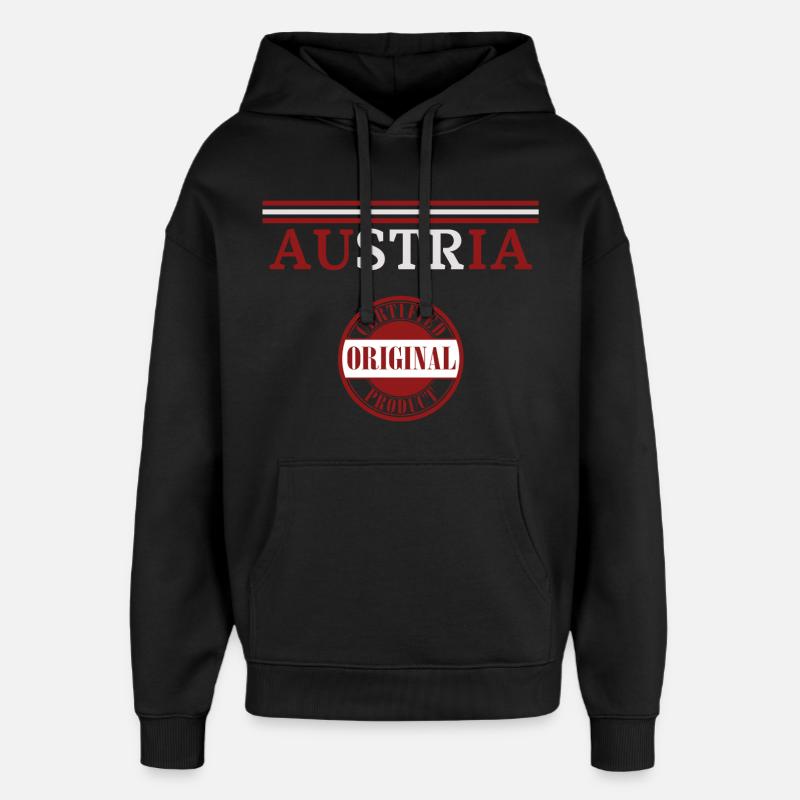 Drapeau de l’Autriche, fierté autrichienne - Sweat à capuche unisexe Stanley/Stella Oversized - noir