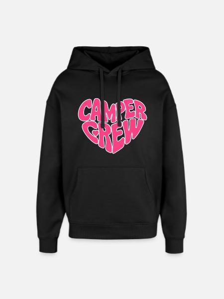 Camper Crew Herz Pink Bubbel - Oversized Unisex Hoodie von Stanley/Stella - Schwarz