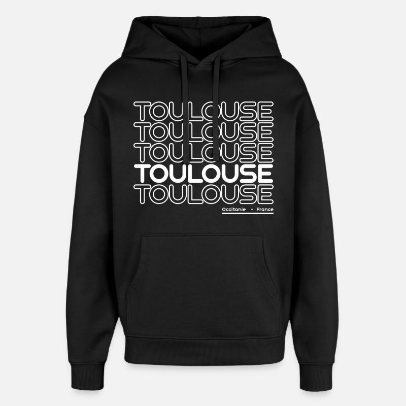 Lettrage néon de Toulouse - Sweat à capuche unisexe Stanley/Stella Oversized - noir