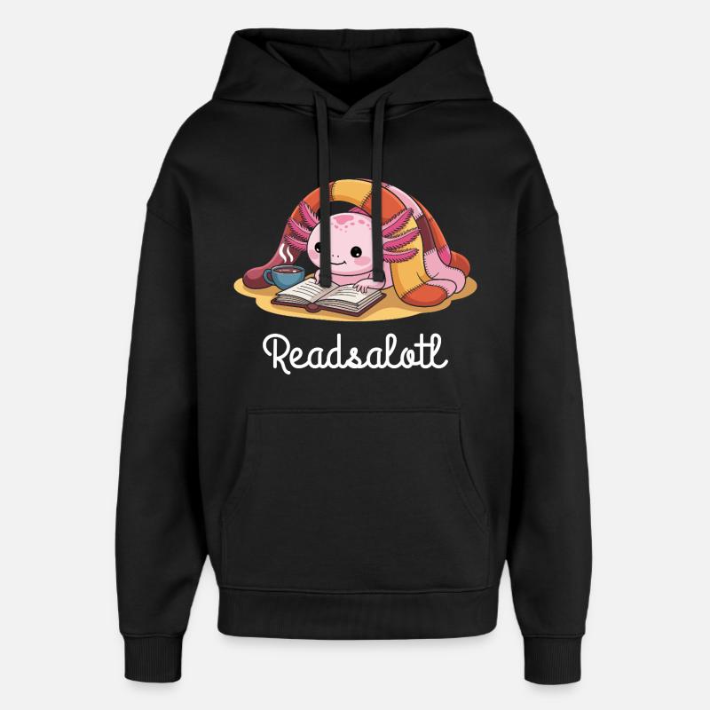 Readsalotl Axolotl Lecture Livres - Sweat à capuche unisexe Stanley/Stella Oversized - noir