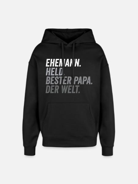 Husband Best Dad Father's Day Funny - Oversized Unisex Hoodie by Stanley/Stella - black