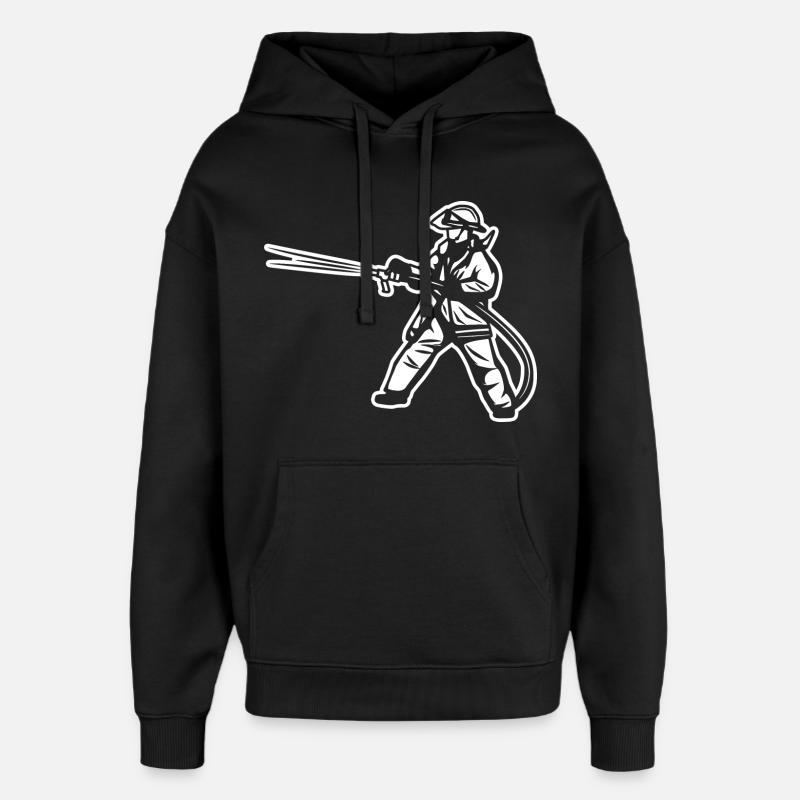 Pompier - Sweat à capuche unisexe Stanley/Stella Oversized - noir