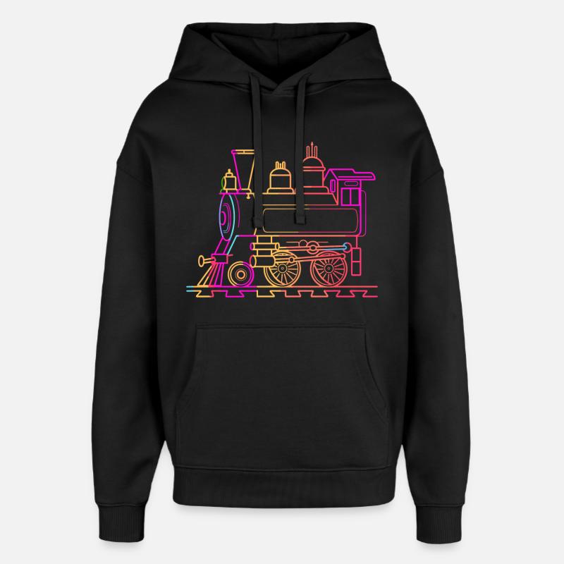 Bande dessinée ferroviaire - Sweat à capuche unisexe Stanley/Stella Oversized - noir