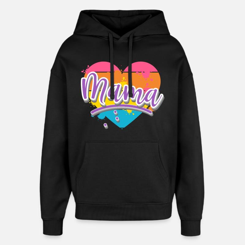 Maman - Sweat à capuche unisexe Stanley/Stella Oversized - noir