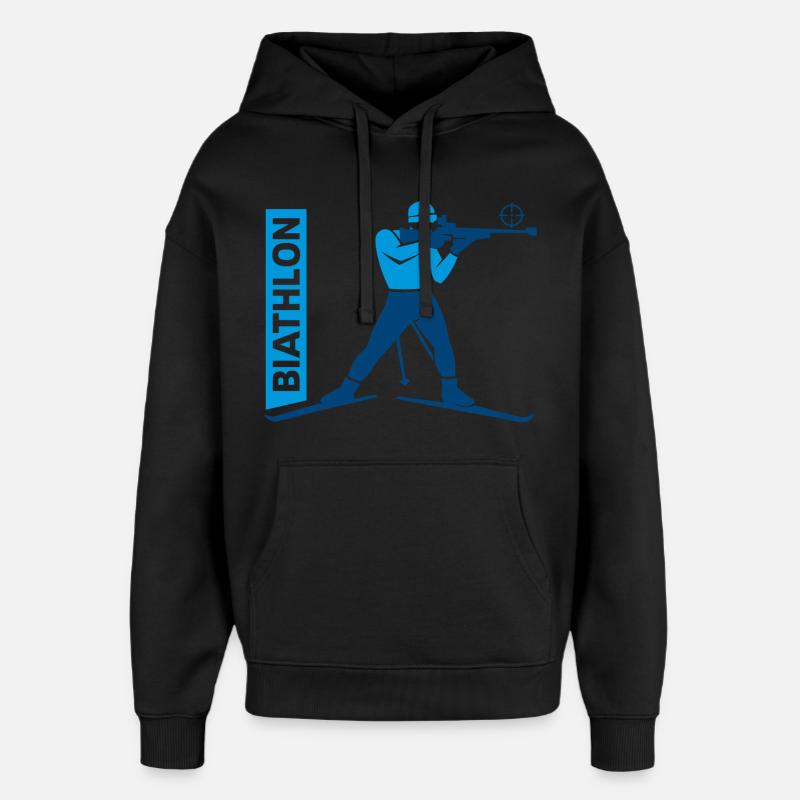 Cadeau de Biathlon Passion Lover - Sweat à capuche unisexe Stanley/Stella Oversized - noir