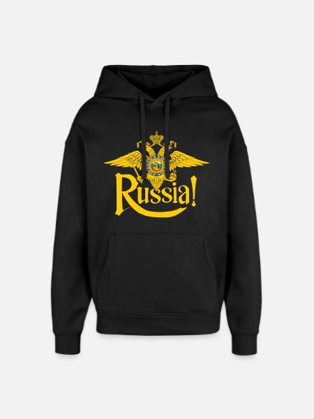Russe, Russie - Sweat à capuche unisexe Stanley/Stella Oversized - noir