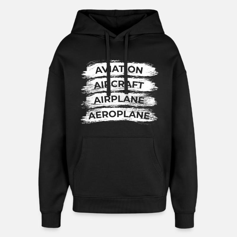 Horaire des amateurs d’avions - Sweat à capuche unisexe Stanley/Stella Oversized - noir