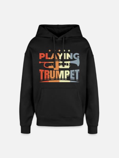 Trompetenspruch - Oversized Unisex Hoodie von Stanley/Stella - Schwarz
