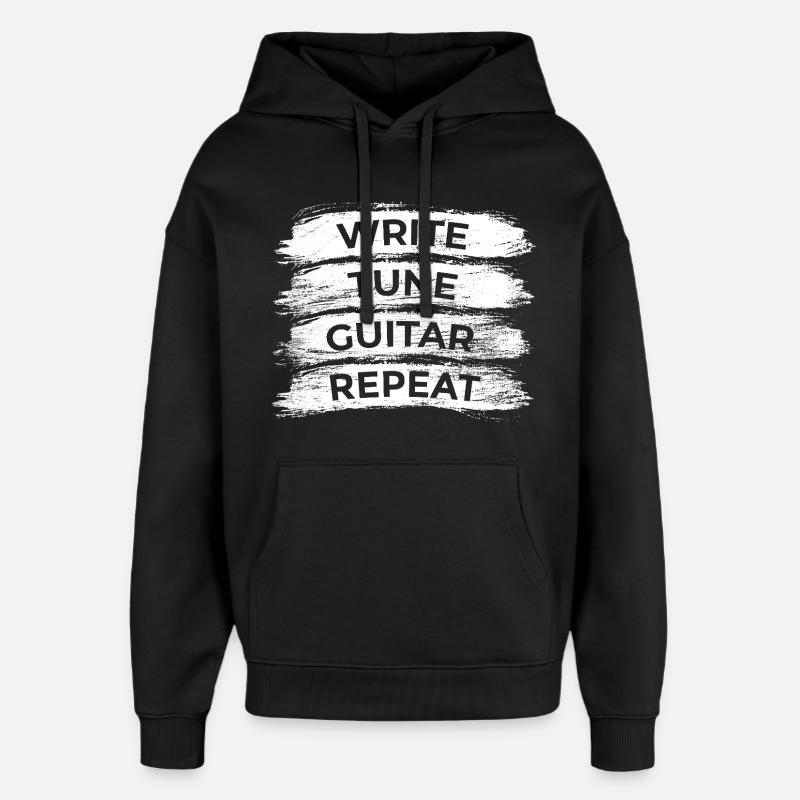 Guitar Player Routine - Oversized Unisex Hoodie by Stanley/Stella - black