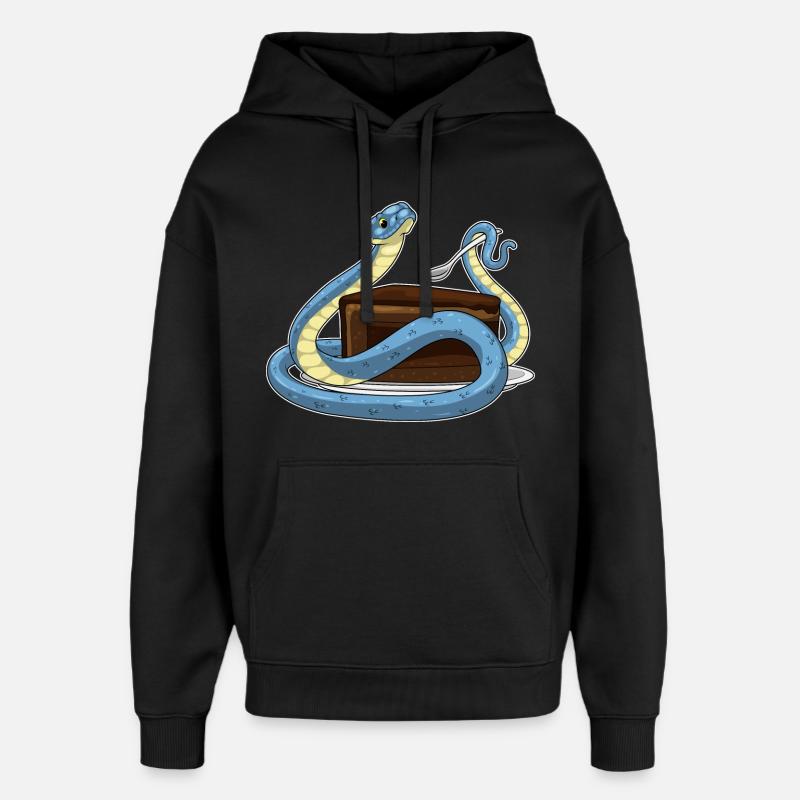 Gâteau d’anniversaire serpent - Sweat à capuche unisexe Stanley/Stella Oversized - noir