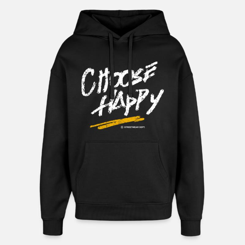 choose_happy_motivation_motivational - Sweat à capuche unisexe Stanley/Stella Oversized - noir