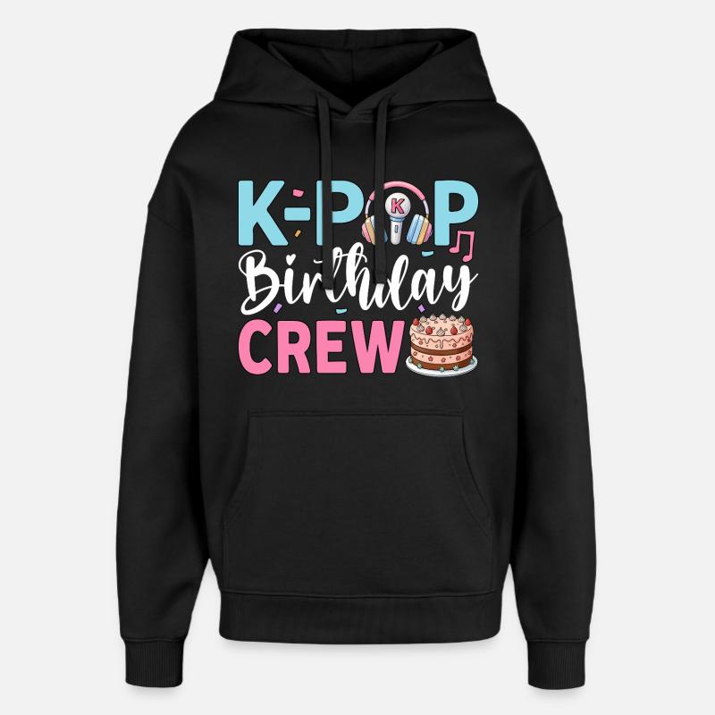 Équipe d’anniversaire K-Pop - Sweat à capuche unisexe Stanley/Stella Oversized - noir