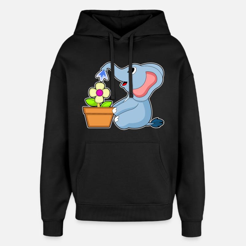 Fleur de pot de fleurs d’éléphant - Sweat à capuche unisexe Stanley/Stella Oversized - noir