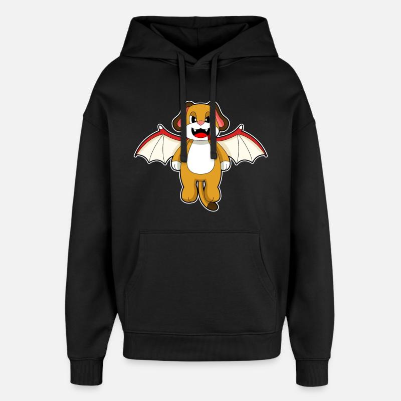 Chien Halloween Bat - Sweat à capuche unisexe Stanley/Stella Oversized - noir