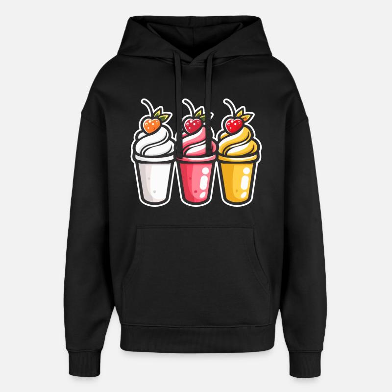 Eiscreme Becher - Oversized Unisex Hoodie von Stanley/Stella - Schwarz