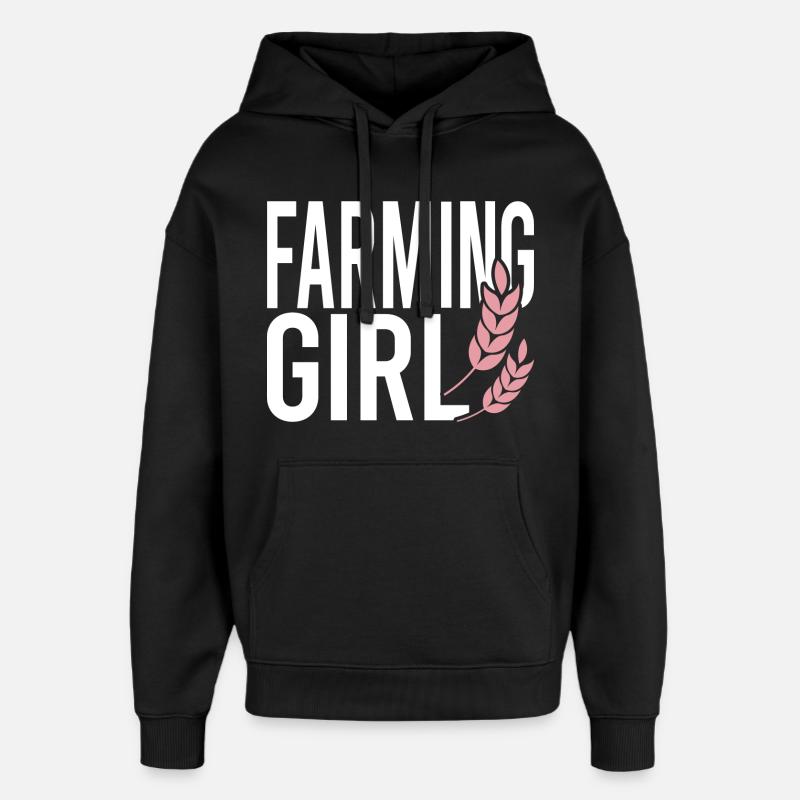 Farming Girl - Oversized Unisex Hoodie von Stanley/Stella - Schwarz