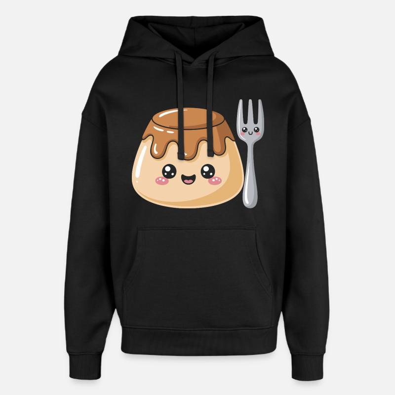 Pudding à la fourchette - Sweat à capuche unisexe Stanley/Stella Oversized - noir