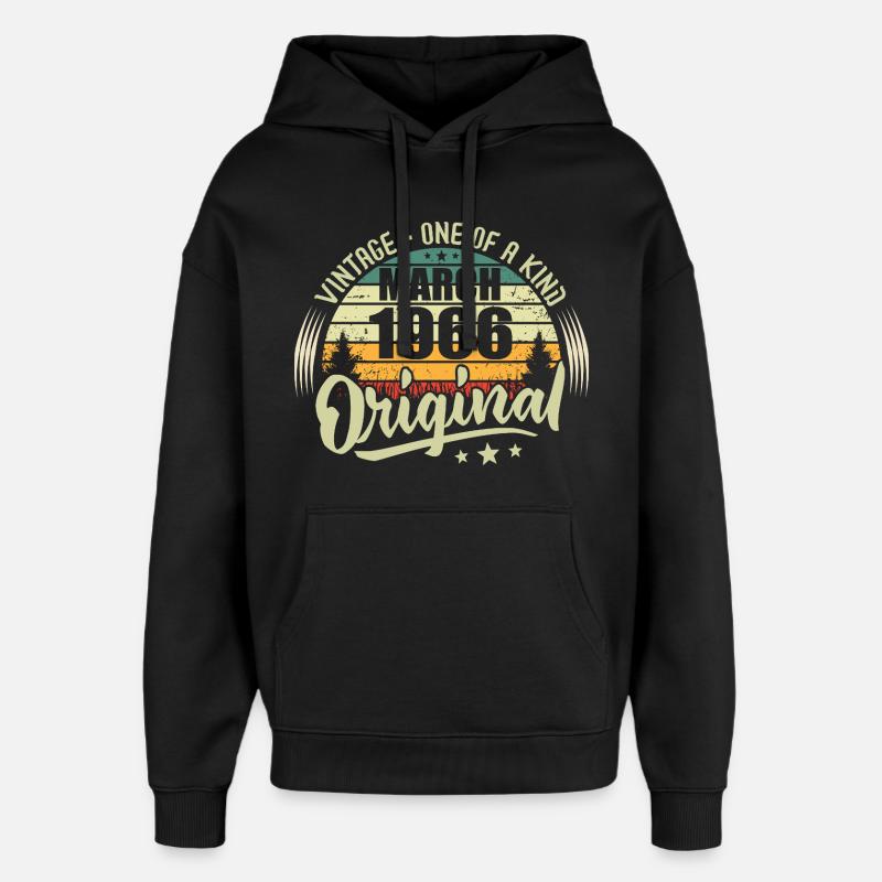 Légende Vivante Depuis Mars 1966 - Sweat à capuche unisexe Stanley/Stella Oversized - noir