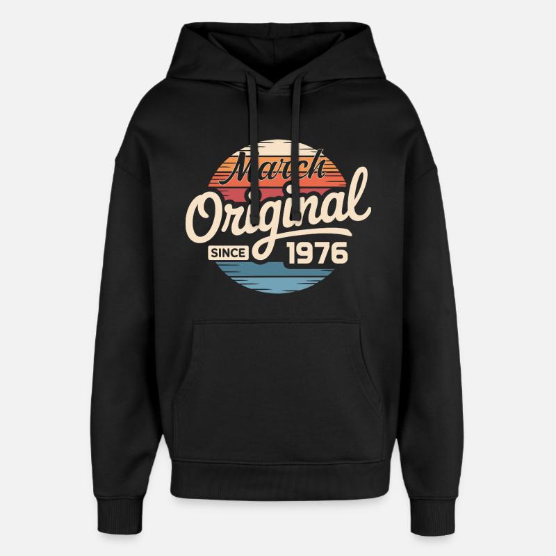 Légendaire depuis mars 1976 - Sweat à capuche unisexe Stanley/Stella Oversized - noir
