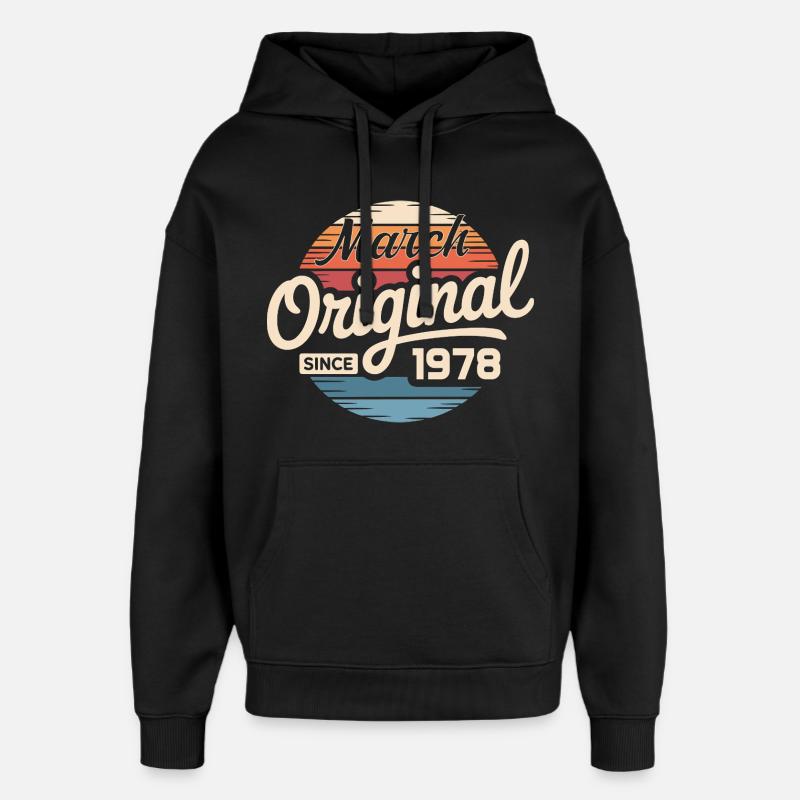 Légendaire depuis mars 1978 - Sweat à capuche unisexe Stanley/Stella Oversized - noir