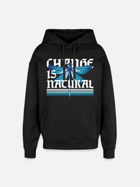 Libelle Libellen Change Is Natural - Oversized Unisex Hoodie von Stanley/Stella - Schwarz