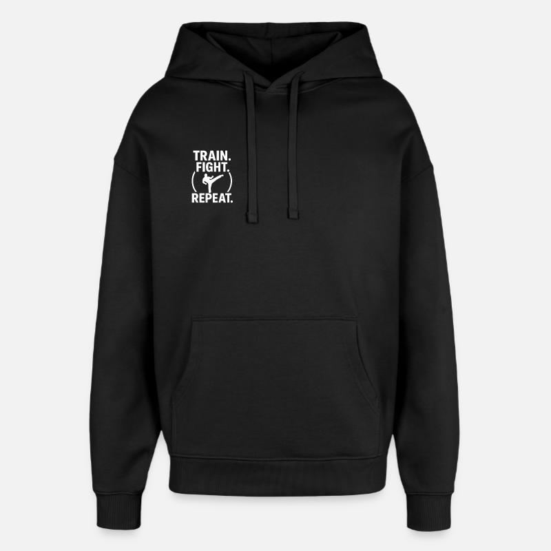 Répétition du combat de train - Sweat à capuche unisexe Stanley/Stella Oversized - noir