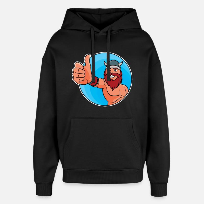 Vikings - pouce levé - Sweat à capuche unisexe Stanley/Stella Oversized - noir